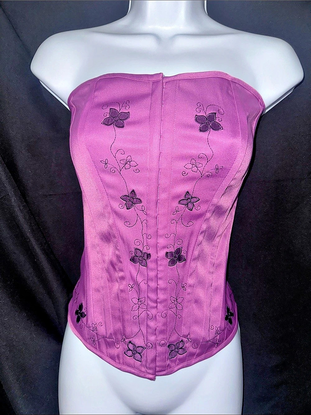 Charlotte Russe Floral Corset Top in Purple Large NWT